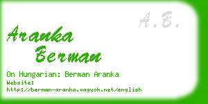 aranka berman business card